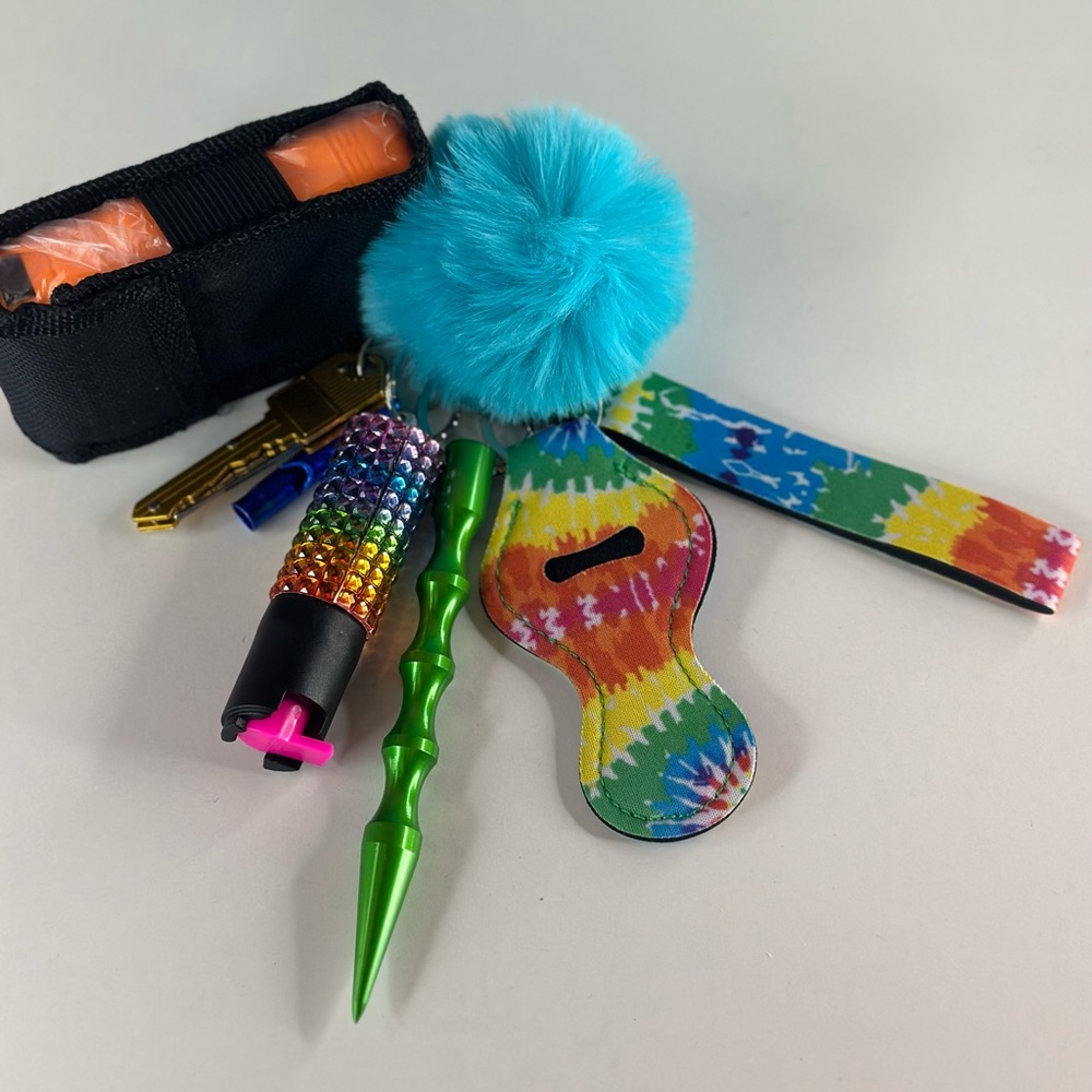 Fully Loaded Self Defense Tye Dye Keychain